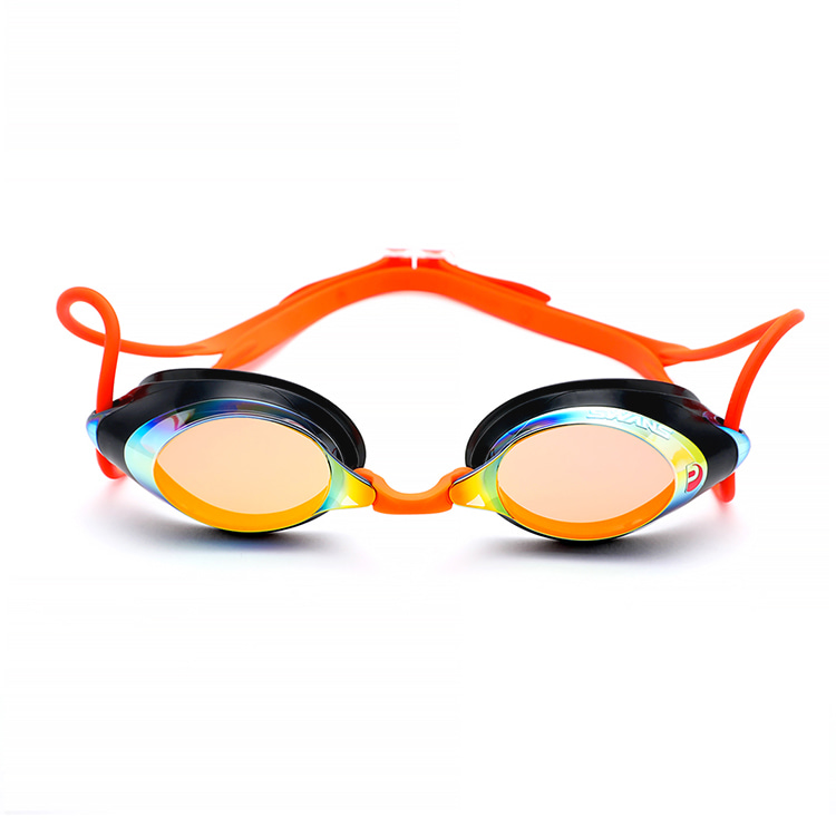 SWANS SRX Premium Antifog Mirrored Goggles Smoke Orange [SRX-M PAF (SMOR) World Aquatics Approved] 디테일