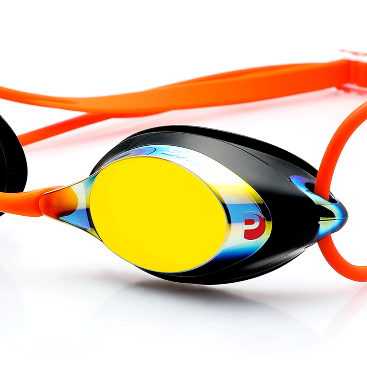 SWANS SRX Premium Antifog Mirrored Goggles Smoke Orange [SRX-M PAF (SMOR) World Aquatics Approved] 디테일
