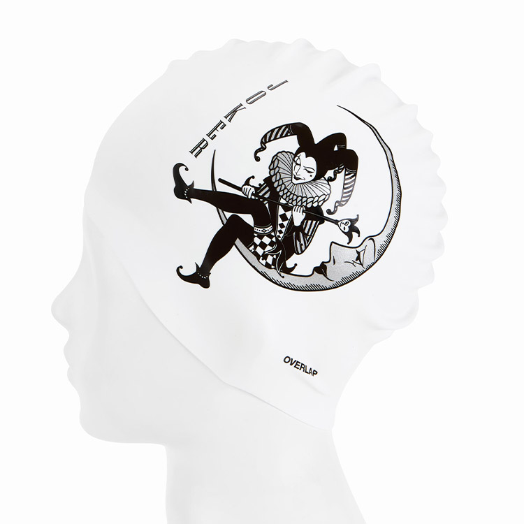 OVERLAP Joker Silicone Swim Cap Silver [OLSC002 (SV)] 디테일