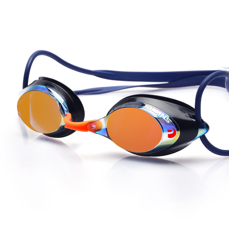 SWANS SRX Premium Antifog Mirrored Goggles Navy [SRX-M PAF (NAVOR) World Aquatics Approved] 디테일