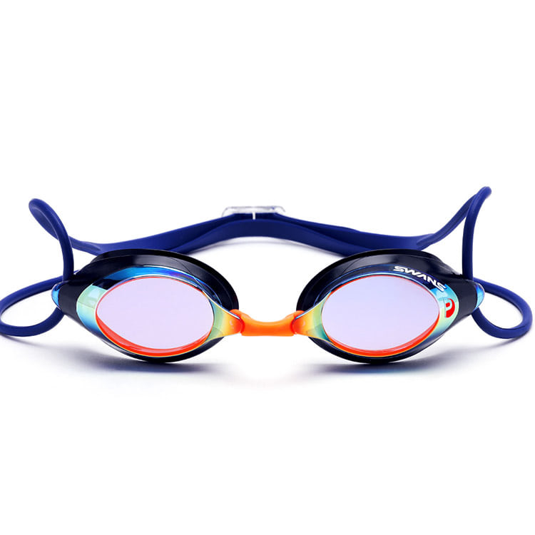 SWANS SRX Premium Antifog Mirrored Goggles Navy [SRX-M PAF (NAVOR) World Aquatics Approved] 디테일