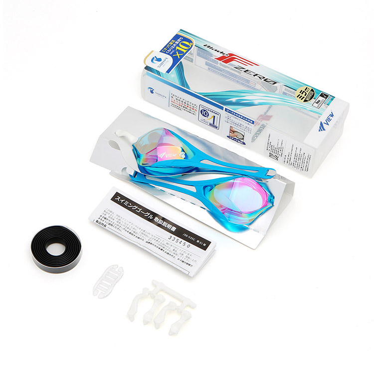 VIEW BladeF Zero Swipe Antifog Mirrored Non-Cushioned Goggles Sky Blue [V128SAM(AMP) World Aquatics Approved] 디테일