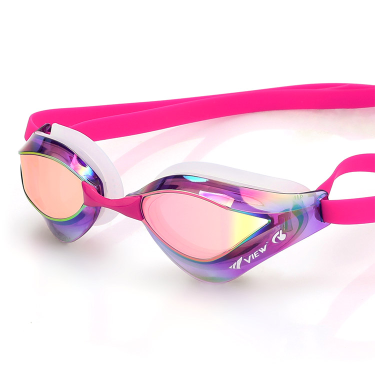 VIEW Blade Orca Swipe Antifog Mirrored Goggles Pink Purple [V230ASAMC (CDP) World Aquatics Approved] 디테일