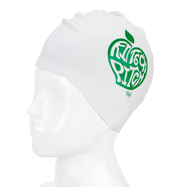KITSCH PITCH Peach Stamp シリコン スイムキャップ ホワイト [KPC1CS002 (WHT) 水泳帽] 디테일