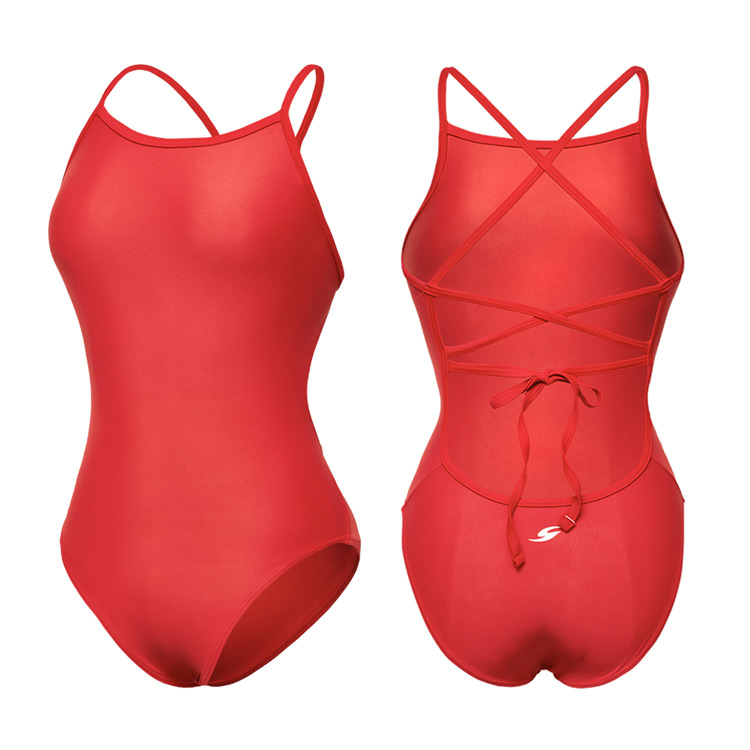 SENTI Women's Palette Kitsch Double Tie Back Swimsuit Red [WSM-23P74 (RED)] 디테일