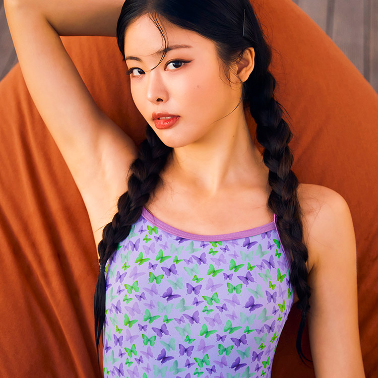 SENTI Women's Summer Dream Mariposa Double Cross Tie Back Swimsuit Violet [WSM-23940 (VI)] 디테일