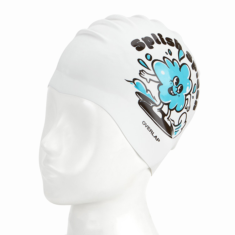 OVERLAP Splash Silicone Swim Cap Sky [SPLASH (SKY)] 디테일