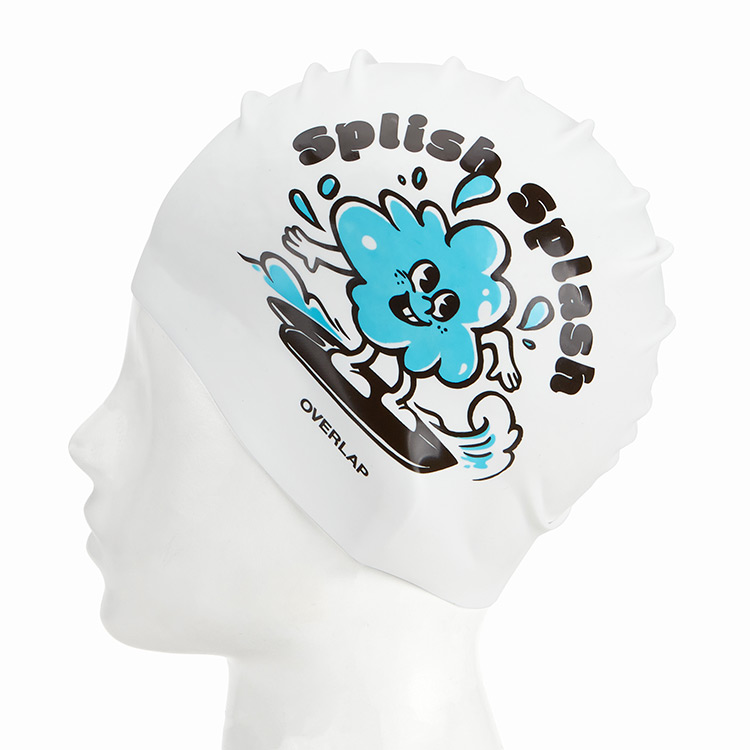 OVERLAP Splash Silicone Swim Cap Sky [SPLASH (SKY)] 디테일