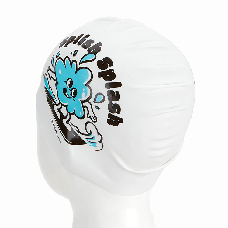 OVERLAP Splash Silicone Swim Cap Sky [SPLASH (SKY)] 디테일