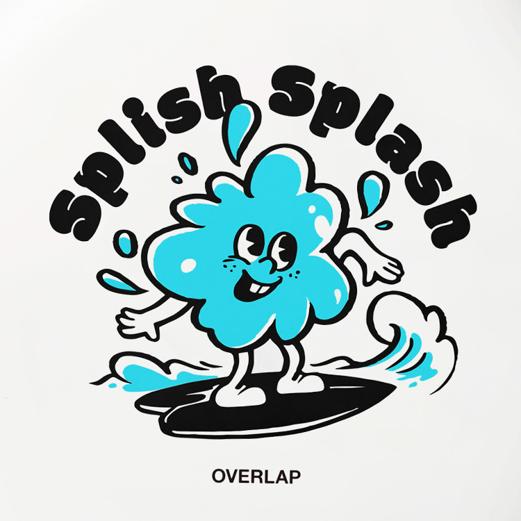 OVERLAP Splash Silicone Swim Cap Sky [SPLASH (SKY)] 디테일