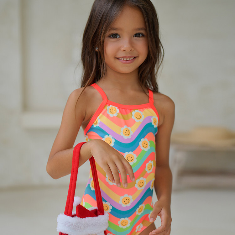 LEMANGO Kids Sunset Daisy Open Back Swimsuit Orange [LSGON10003393 Girl's ] 디테일