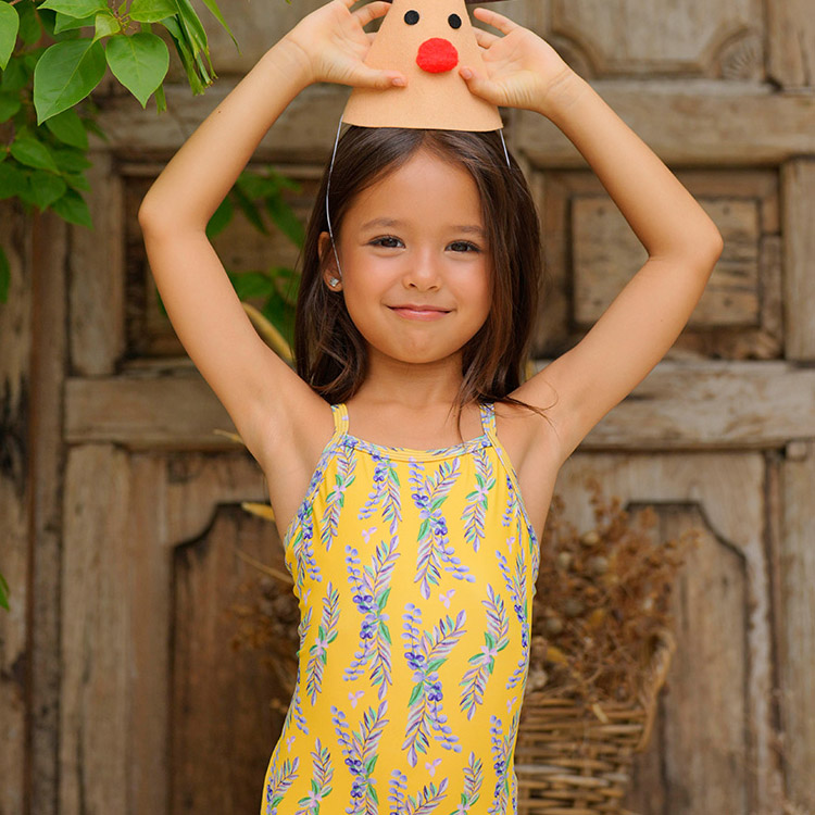 LEMANGO Kids Daphne Open Back Swimsuit Bumblebee Yellow [LSGON10003394 Girl's ] 디테일