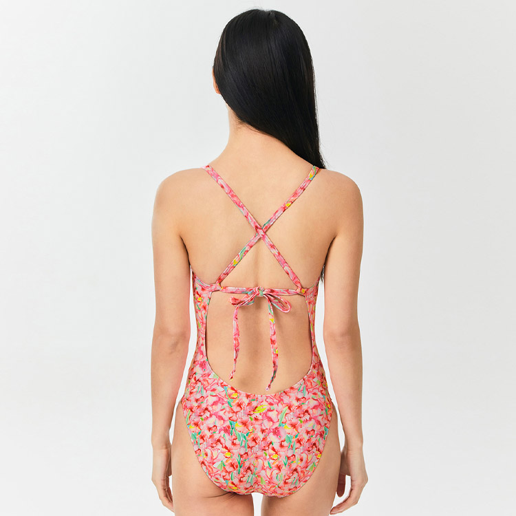 SENTI Women's Blooming Season Primrose Tie Back Swimsuit Red [WSM-24935 (RD)] 디테일