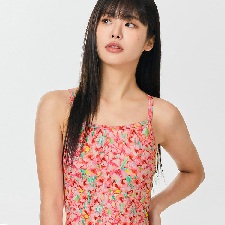 SENTI Women's Blooming Season Primrose Tie Back Swimsuit Red [WSM-24935 (RD)] 디테일
