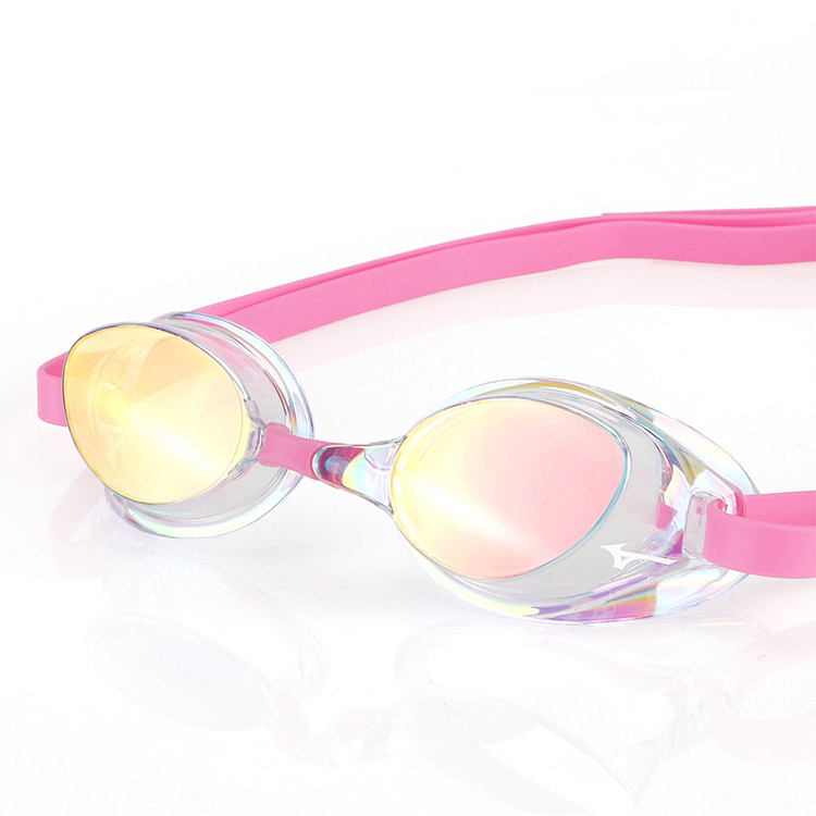 MIZUNO Excel Eye Racer Mirrored Non-Cushioned Goggles Clear Pink [N3JEB85106 World Aquatics Approved] 디테일
