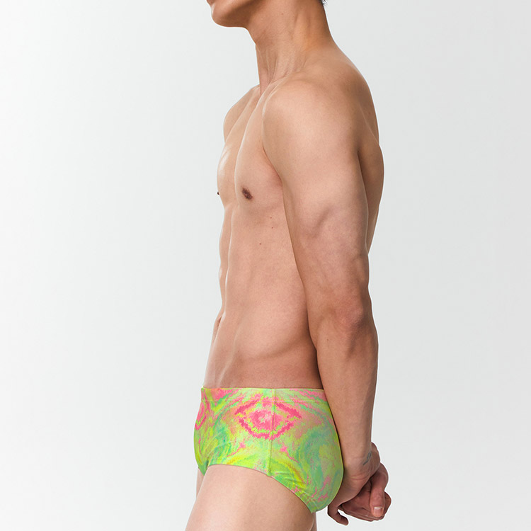 SENTI Men's Blooming Season Valentine Square Leg Swimsuit Lime [MSP-24466] 디테일