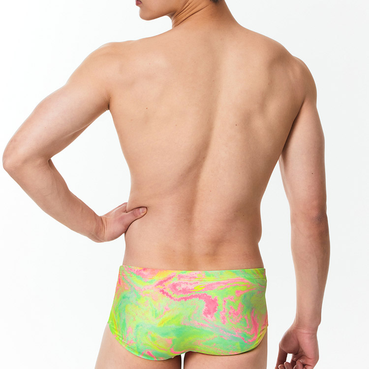 SENTI Men's Blooming Season Valentine Square Leg Swimsuit Lime [MSP-24466] 디테일