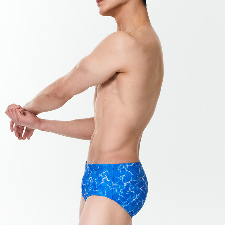 SENTI Men's Blooming Season Glimmer Square Leg Swimsuit Blue [MSP-24472] 디테일