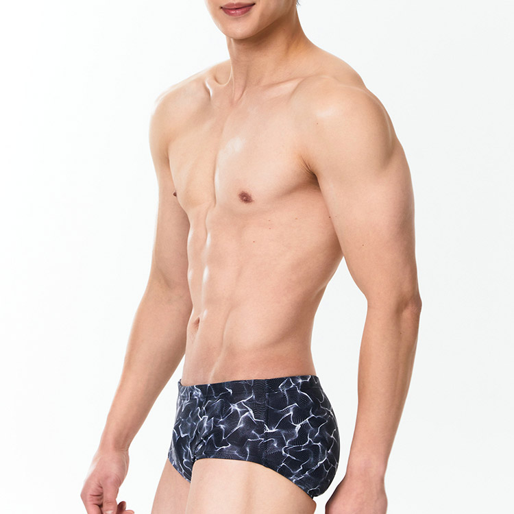 SENTI Men's Blooming Season Glimmer Square Leg Swimsuit Black [MSP-24473] 디테일