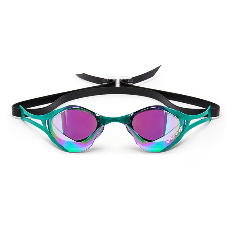 VIEW BladeF Zero Swipe Antifog Mirrored Non-Cushioned Goggles Smoke Emerald [V128SAM(SKEM) World Aquatics Approved] 디테일