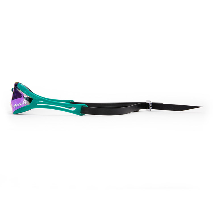 VIEW BladeF Zero Swipe Antifog Mirrored Non-Cushioned Goggles Smoke Emerald [V128SAM(SKEM) World Aquatics Approved] 디테일