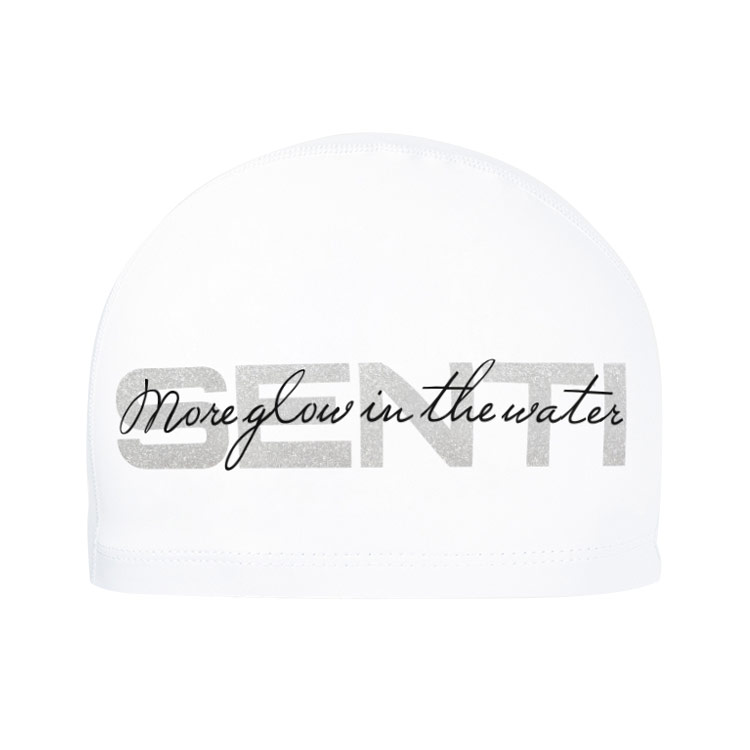 SENTI More Glow Silicone Coated Swim Cap White [SC-1003] 디테일