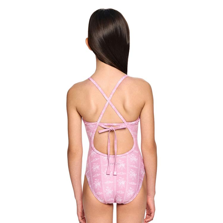 HOOG Kids Rococo Ribbon Cross X-Back Swimsuit Light Pink [GXA420 Girls Swimsuit ] 디테일