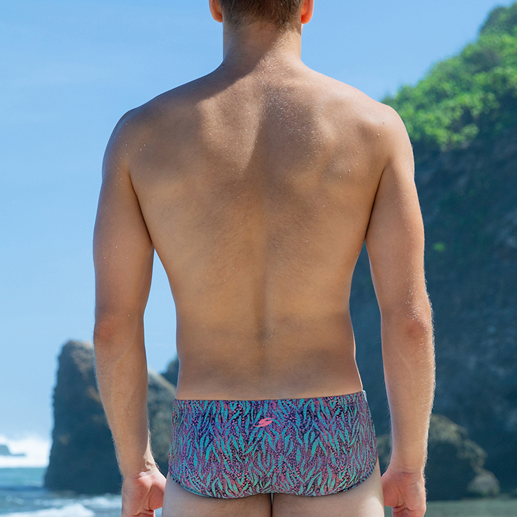 SENTI Men's Summer Club Wild Symphony Square Leg Swimsuit Black [MSP-24484 (BK)] 디테일