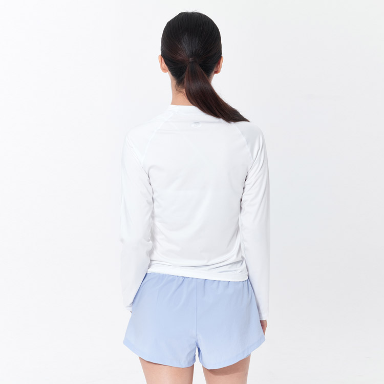 SENTI Women's Summer Club Cassical Standard Fit Rash Guard Swimsuit White [SAR-ARW01 (WH) Beachwear ] 디테일