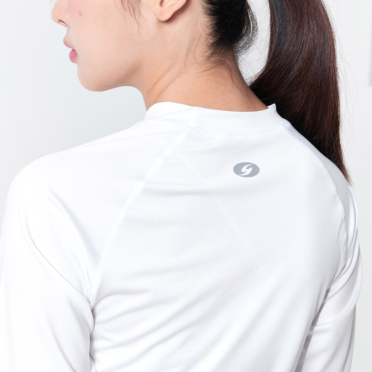 SENTI Women's Summer Club Cassical Standard Fit Rash Guard Swimsuit White [SAR-ARW01 (WH) Beachwear ] 디테일