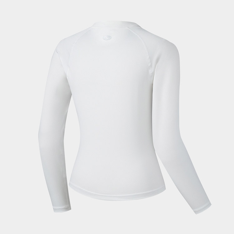 SENTI Women's Summer Club Cassical Standard Fit Rash Guard Swimsuit White [SAR-ARW01 (WH) Beachwear ] 디테일