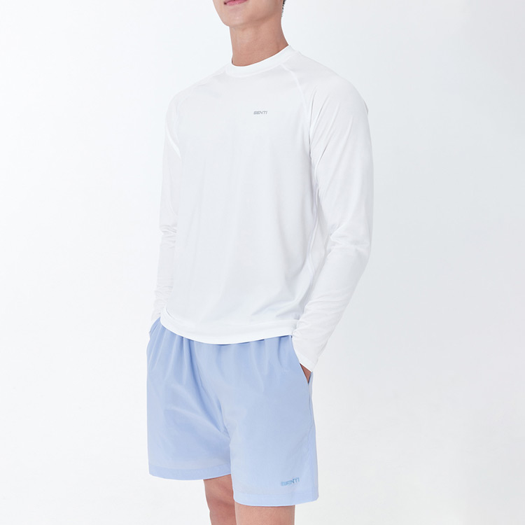 SENTI Men's Summer Club Classic Relax Fit Rash Guard Swimsuit White [SAR-ARM01 (WH)] 디테일