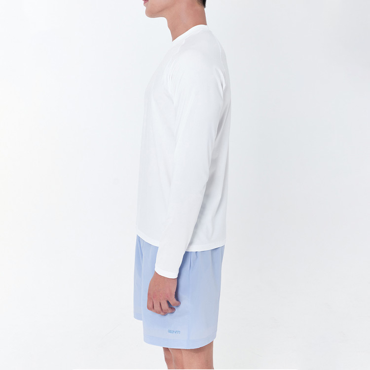 SENTI Men's Summer Club Classic Relax Fit Rash Guard Swimsuit White [SAR-ARM01 (WH)] 디테일