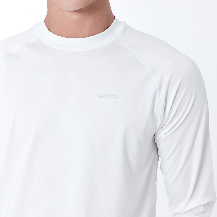 SENTI Men's Summer Club Classic Relax Fit Rash Guard Swimsuit White [SAR-ARM01 (WH)] 디테일