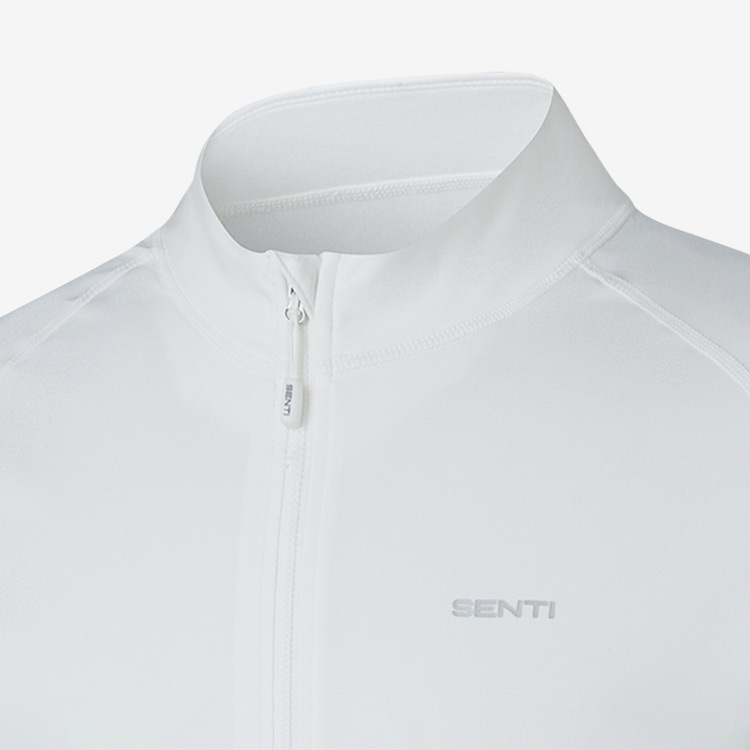 SENTI Men's Summer Club Classic Relax Fit Zip-up Rash Guard Swimsuit White [SAR-ARM21 (WH)] 디테일