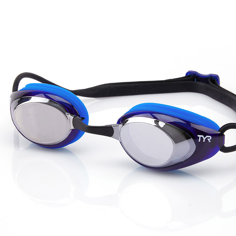 TYR Black Hawk Racing ミラー 水泳ゴーグル シルバーブルー [LGBHM 046 WA承認] 디테일