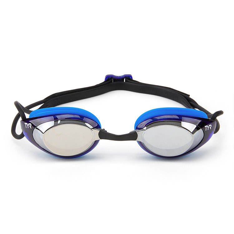 TYR Black Hawk Racing ミラー 水泳ゴーグル シルバーブルー [LGBHM 046 WA承認] 디테일