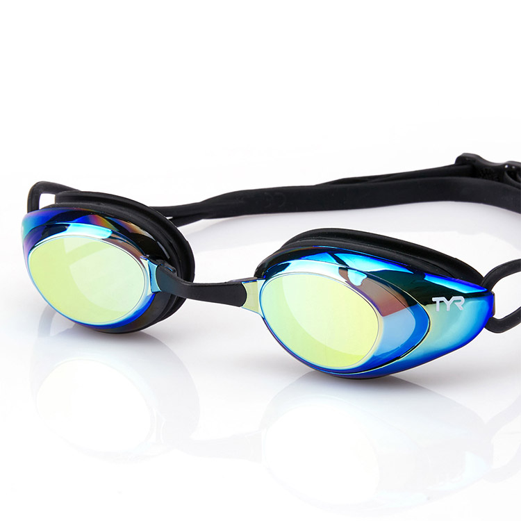 TYR Black Hawk Racing ミラー 水泳ゴーグル ゴールド メタルRainbow [LGBHM 223 WA承認] 디테일