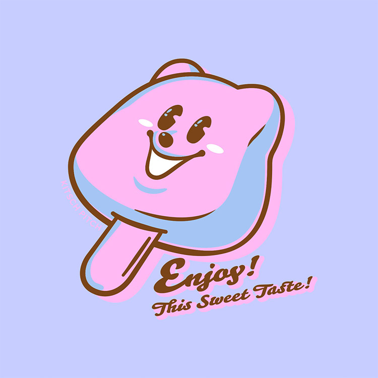 KITSCH PITCH Baby Bear Pop シリコン スイムキャップ ペールラベンダー [KPE1CS015 (PLV) 水泳帽] 디테일