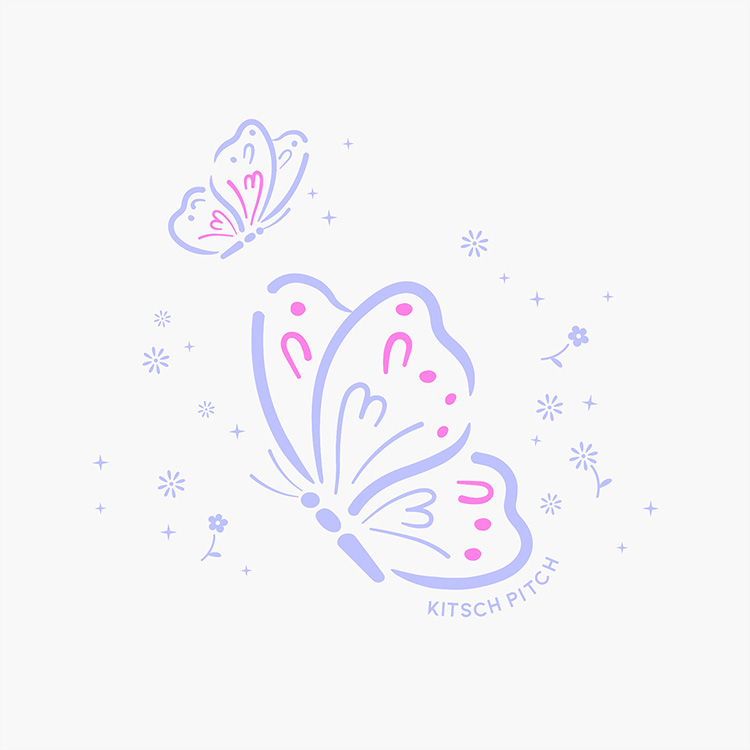 KITSCH PITCH Butterfly Dream シリコン スイムキャップ ホワイト [KPE1CS025 (WHT) 水泳帽] 디테일