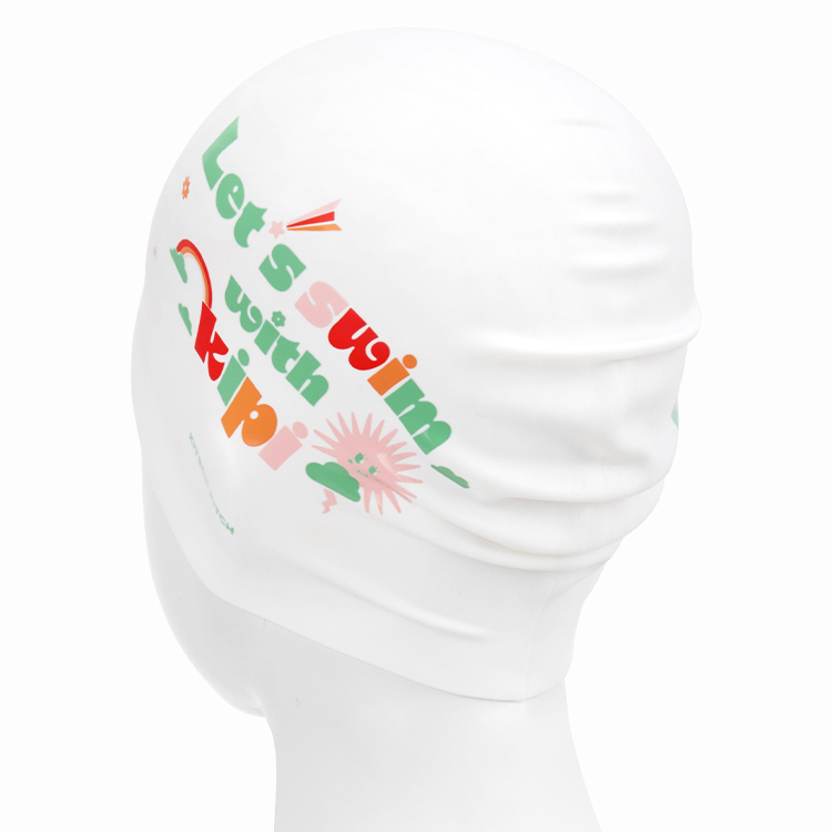 KITSCH PITCH Swim With Kipi シリコン スイムキャップ ホワイト [KPE1CS029 (WHT) 水泳帽] 디테일