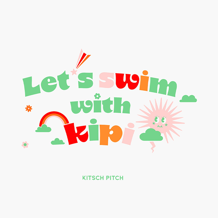 KITSCH PITCH Swim With Kipi シリコン スイムキャップ ホワイト [KPE1CS029 (WHT) 水泳帽] 디테일