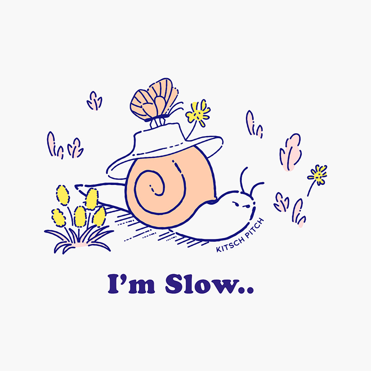 KITSCH PITCH I'm Slow シリコン スイムキャップ ホワイト [KPE1CS034 (WHT) 水泳帽] 디테일