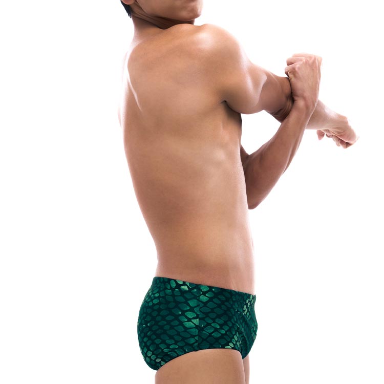 SENTI Men's New Classic Mermaid Square Leg Swimsuit Green [MSP-25401 (GN)] 디테일
