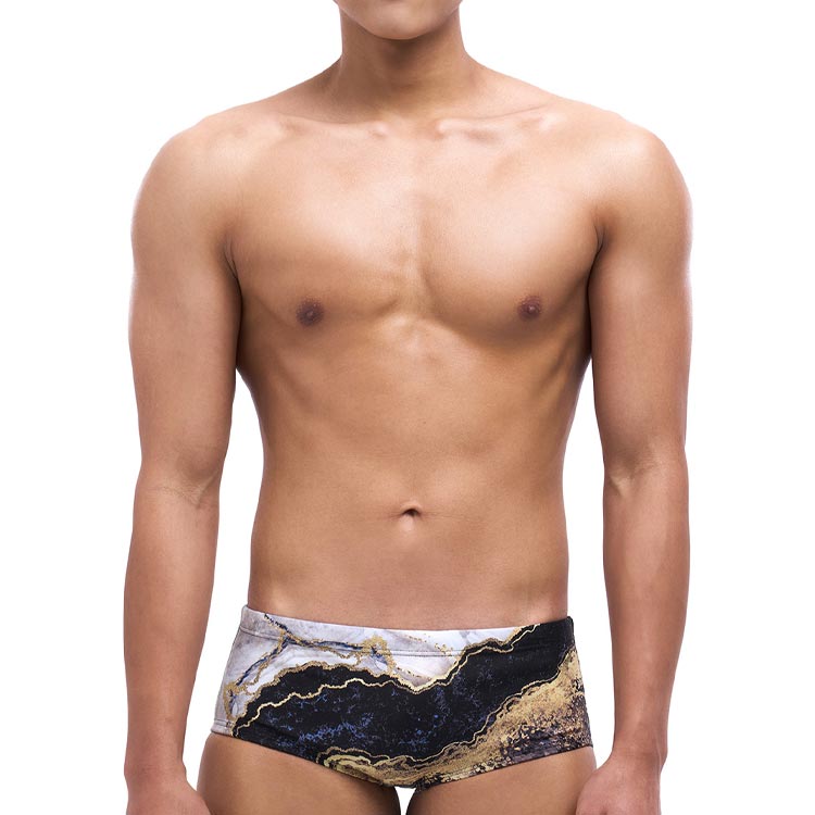 SENTI Men's New Classic Grace Square Leg Swimsuit Black [MSP-25406 (BK)] 디테일