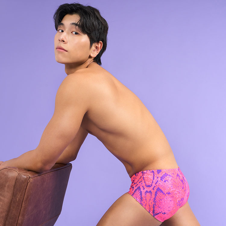 SENTI Men's New Classic Verdor Square Leg Swimsuit Coral [MSP-25412] 디테일