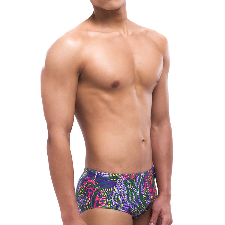 SENTI Men's New Classic Fleur Square Leg Swimsuit Purple [MSP-25409] 디테일