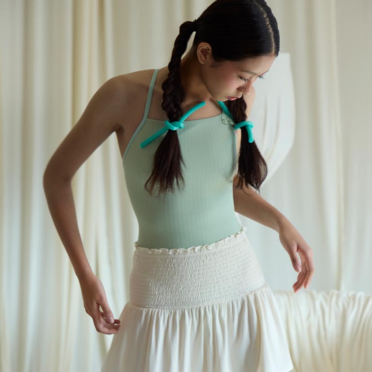 HOOG レディース Honeyberry ローカット U Ribbon Tieバック水着 パウダーセージ [WRA2442 トレーニング水着] 디테일
