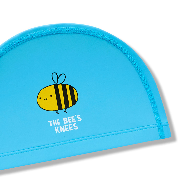 RALLY Kids BEE PU Coated Swim Cap Sky Blue PRKC919 SBL 디테일