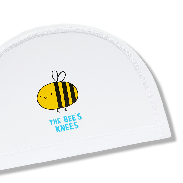 RALLY Kids BEE PU Coated Swim Cap White PRKC919 WHT 디테일